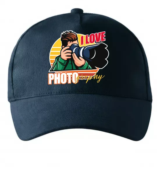 Кепка I love photography photo Темно-синий фото