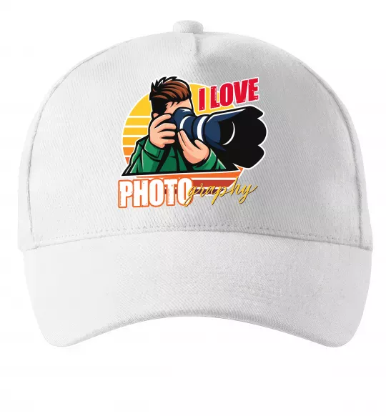Кепка I love photography photo Белый фото