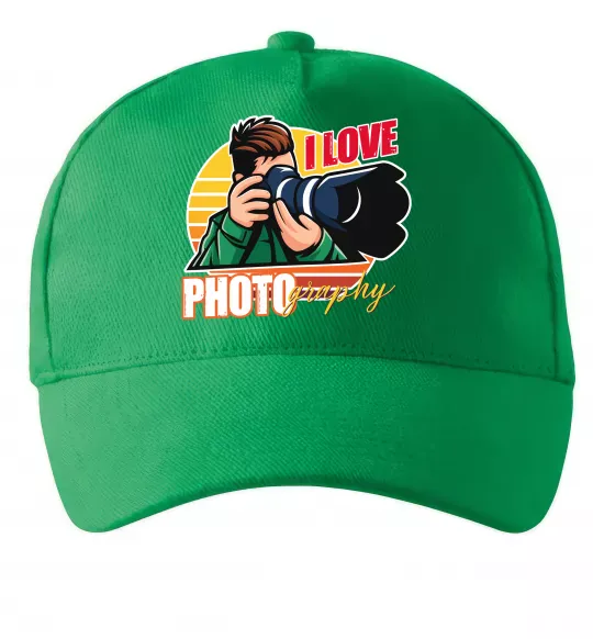 Кепка I love photography photo Зеленый фото