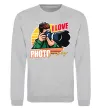 Свитшот I love photography photo Серый меланж фото