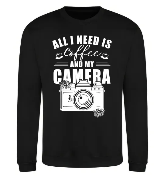 Свитшот All i need is coffee and camera Черный фото