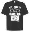 Футболка Оверсайз All i need is coffee and camera Черный фото