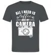 Мужская футболка All i need is coffee and camera Графит фото