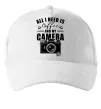 Кепка All i need is coffee and camera Білий фото
