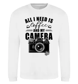 Свитшот All i need is coffee and camera Белый фото