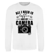 Свитшот All i need is coffee and camera Белый фото