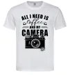 Мужская футболка All i need is coffee and camera Белый фото