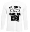 Лонгслив All i need is coffee and camera Белый фото