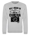 Свитшот All i need is coffee and camera Серый меланж фото
