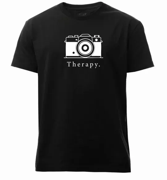 Чоловіча преміум футболка Photo is therapy Чорний фото