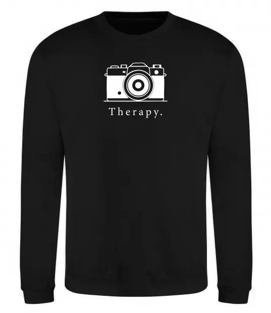 Світшот Photo is therapy Чорний фото