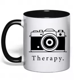 Чашка с цветной ручкой Сamera Черный фото