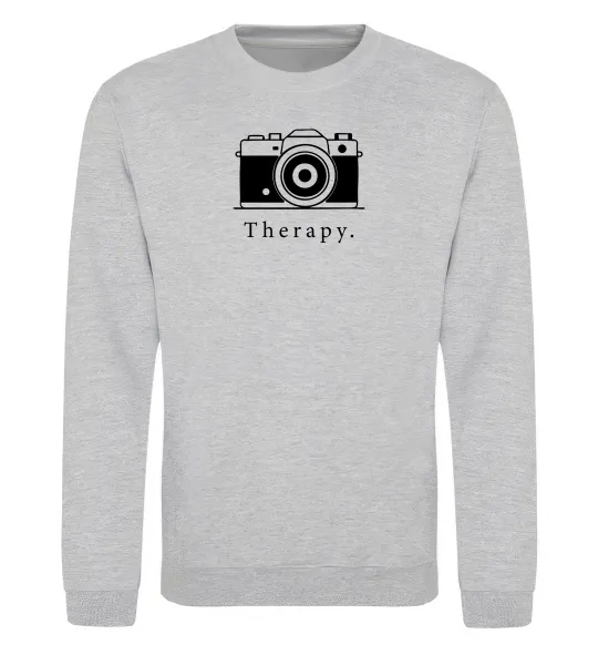 Свитшот Photo is therapy Серый меланж фото