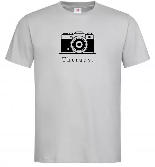 Чоловіча футболка Photo is therapy Сірий фото