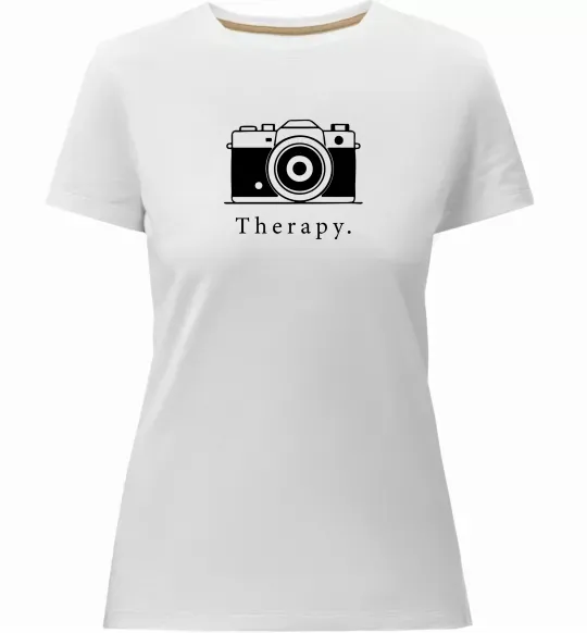 Женская премиум футболка Photo is therapy Белый фото