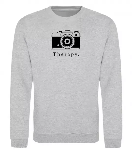 Світшот Photo is therapy Сірий меланж фото