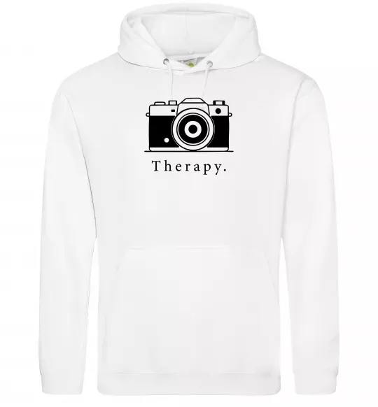 Чоловіча толстовка (худі) Photo is therapy Білий фото
