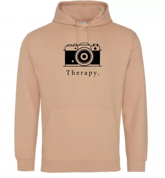 Женская толстовка (худи) Photo is therapy Песочный фото
