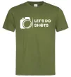 Мужская футболка Let`s do shots Оливковый фото
