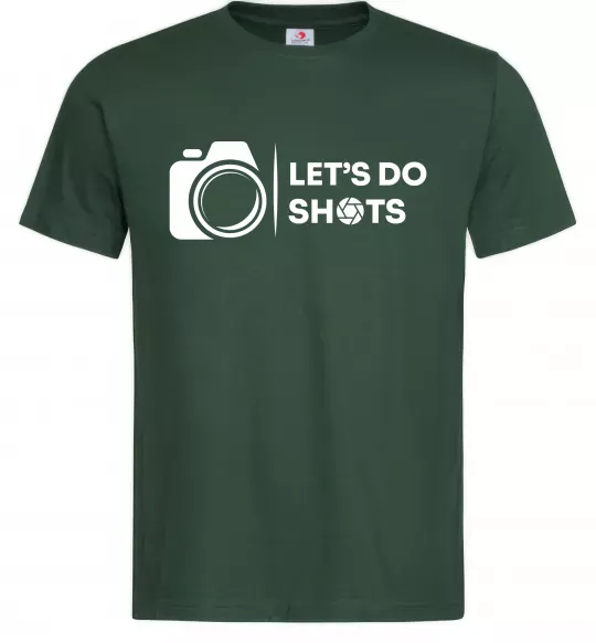 Мужская футболка Let`s do shots Темно-зеленый фото