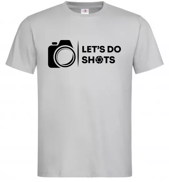 Мужская футболка Let`s do shots Серый фото