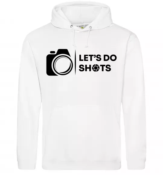 Мужская толстовка (худи) Let`s do shots Белый фото