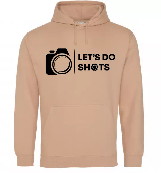 Мужская толстовка (худи) Let`s do shots Песочный фото