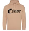 Мужская толстовка (худи) Let`s do shots Песочный фото