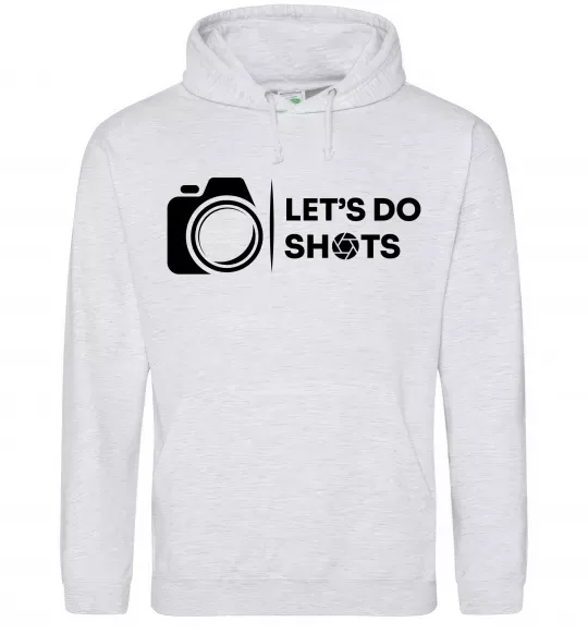 Женская толстовка (худи) Let`s do shots Серый меланж фото