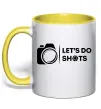 Чашка с цветной ручкой Let`s do shots Солнечно желтый Чашка с цветной ручкой Let`s do shots Солнечно желтый фото