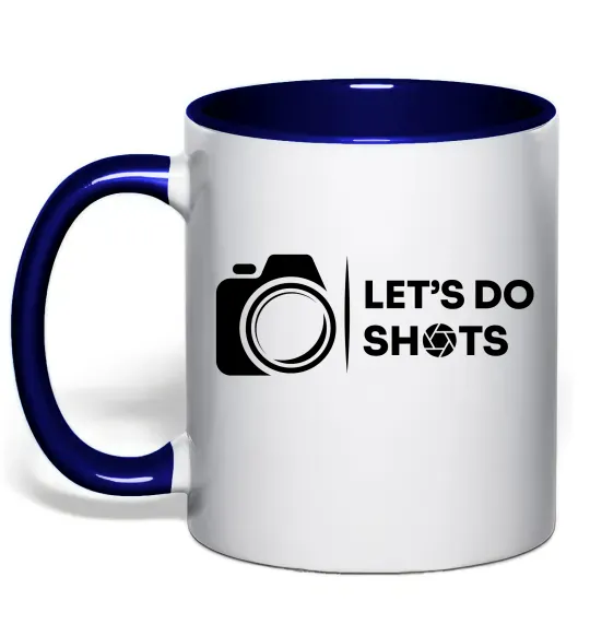 Чашка с цветной ручкой Let`s do shots Глубокий темно-синий фото