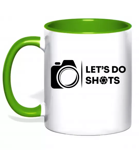 Чашка с цветной ручкой Let`s do shots Зеленый фото