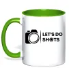 Чашка с цветной ручкой Let`s do shots Зеленый Чашка с цветной ручкой Let`s do shots Зеленый фото