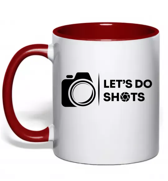 Чашка с цветной ручкой Let`s do shots Красный фото