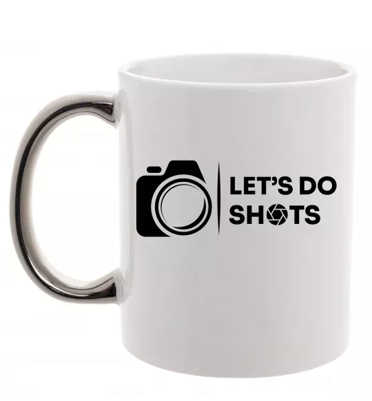 Чашка с цветной ручкой Let`s do shots Серебро фото
