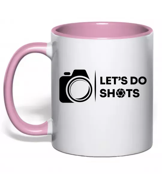 Чашка с цветной ручкой Let`s do shots Нежно розовый фото