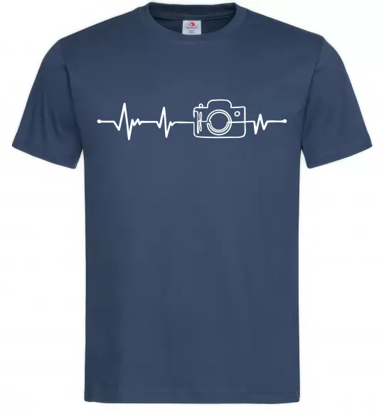 Мужская футболка Серцебиття фотографа темні вироби Темно-синий фото