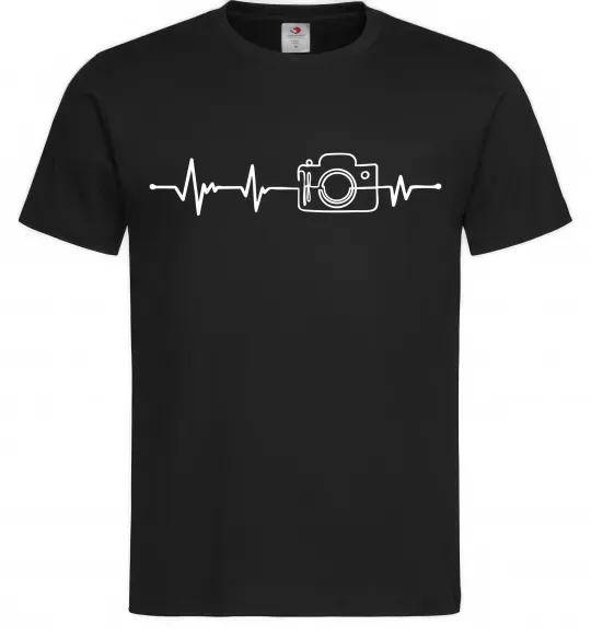 Мужская футболка Серцебиття фотографа темні вироби Черный фото