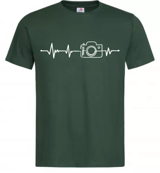Мужская футболка Серцебиття фотографа темні вироби Темно-зеленый фото