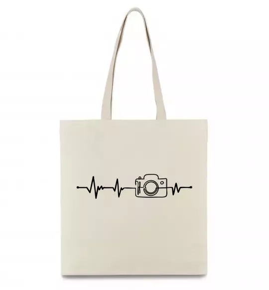 Эко-сумка Серцебиття фотографа темні вироби Бежевый фото
