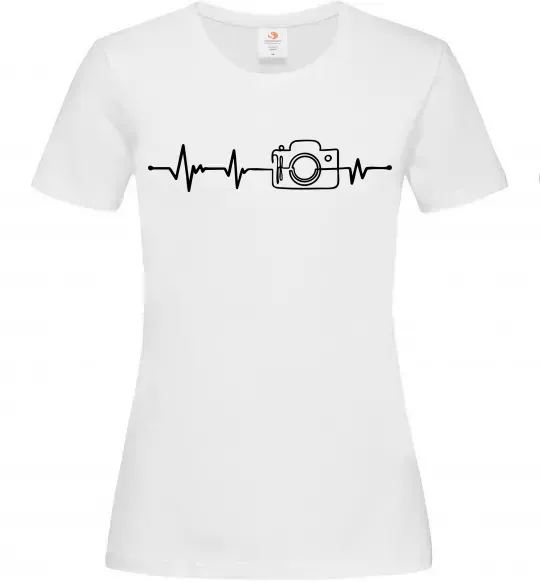 Жіноча футболка Серцебиття фотографа темні вироби Білий фото
