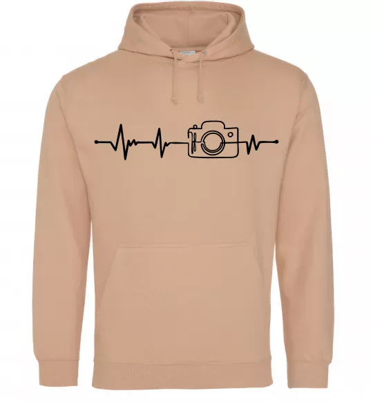Женская толстовка (худи) Серцебиття фотографа темні вироби Песочный фото