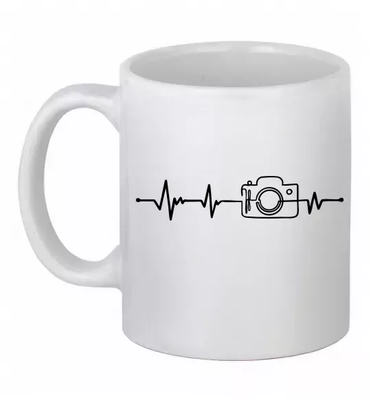 Чашка керамічна Серцебиття фотографа темні вироби Білий фото