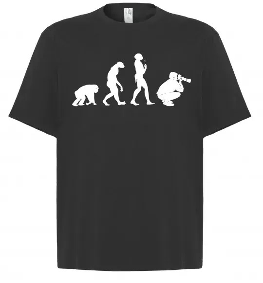 Футболка Оверсайз Еволюція фотографа Черный фото