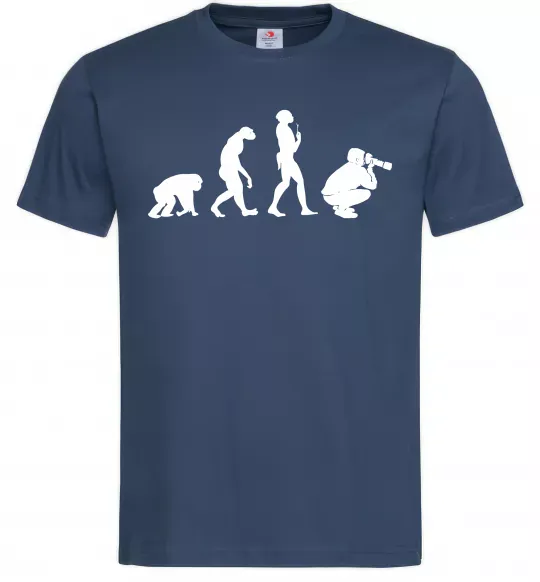 Мужская футболка Еволюція фотографа Темно-синий фото