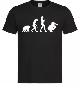 Мужская футболка Еволюція фотографа Черный фото