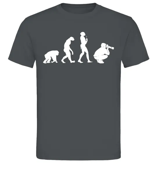 Мужская футболка Еволюція фотографа Графит фото