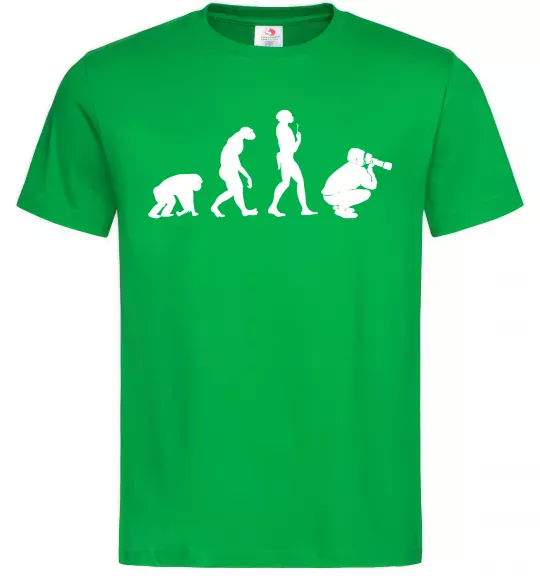 Мужская футболка Еволюція фотографа Зеленый фото