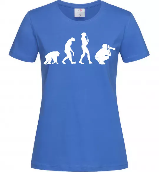 Женская футболка Еволюція фотографа Ярко-синий фото