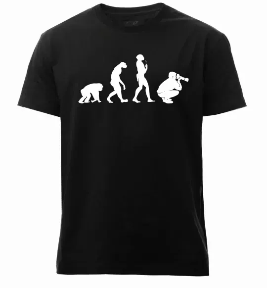 Мужская премиум футболка Еволюція фотографа Черный фото